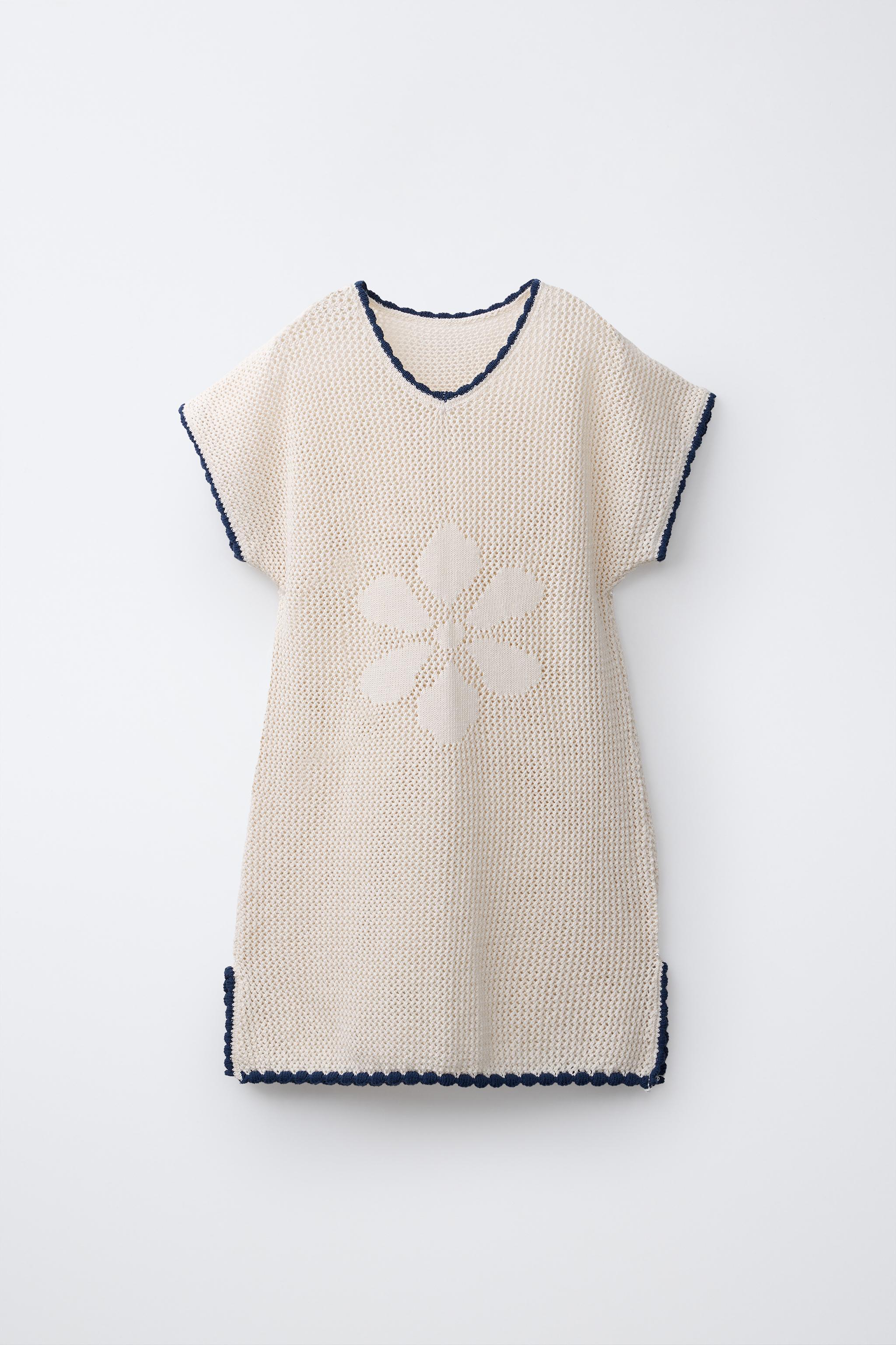 FLORAL CROCHET KNIT KAFTAN